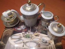 BERNARDAUD LIMOGES serv. caffè 15 pz + 6 tazze thè c/p  in porcellana