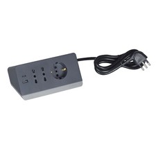 Ciabatta Multipresa Scrivania 2 Prese Bipasso 1 Schuko, USB A+C BTicino S3711GBU