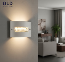 Plafoniera  in ecopelle bianca e strass 2 luci E27 lampada da parete moderna