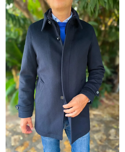 Cappotto uomo blu con - cappotto,