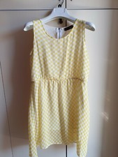 Vestito ZUIKI abito corto a quadri Giallo  Tg. S con fodera interna #back2ebay