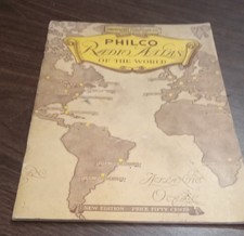 Philco Radio Atlante del Mondo Libretto Mappa Onde Corte Vintage Anni 30 Pubblicità