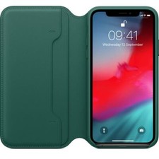 Originale/Ufficiale Apple IPHONE Xs Pelle Portafoglio Custodia - Foresta Verde