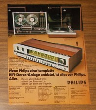 Rara Pubblicità Vintage PHILIPS RH 720 Centralina HiFi N 4510 Registratore 1973