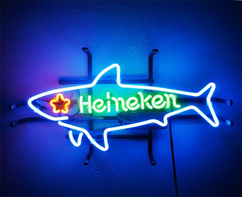 Insegna neon birra squalo - insegna,
