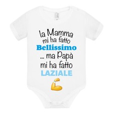 BODY NEONATO LAZIO Idea Regalo per bimba bimbo neonato divertente laziale
