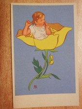 Vecchia cartolina illustrata epoca IL GIARDINO MERAVIGLIOSO Casa Mamma Domenica