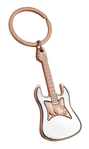 Portachiavi chitarra oro rosa - chitarra,