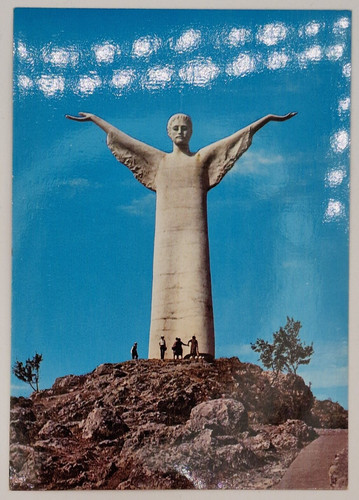 Vintage postcard statua - vintage,