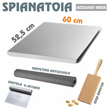SPIANATOIA TAGLIERE Acciaio Inox 60X52 con PIEGA Per Impastare Pasta Pane Dolci