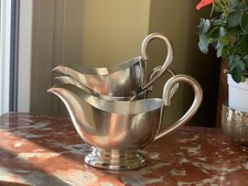 Set di 3 salsiere vintage Broggi argento placcato, Made in Italy, metà ’900