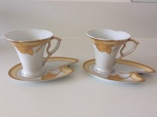 2 Coperti Decorativi Di Veroni Oro E Fiori Altezza9 cm Piatto 17 cm 