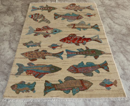 Tappeto runner pesce annodato