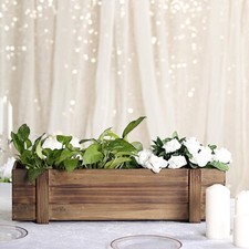 2 pz scatole rettangolari in legno marrone scuro 24x6 pollici porta fioriere centrotavola