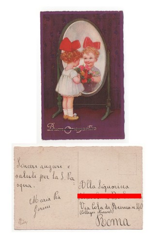 Cartolina bambini buon - cartolina,