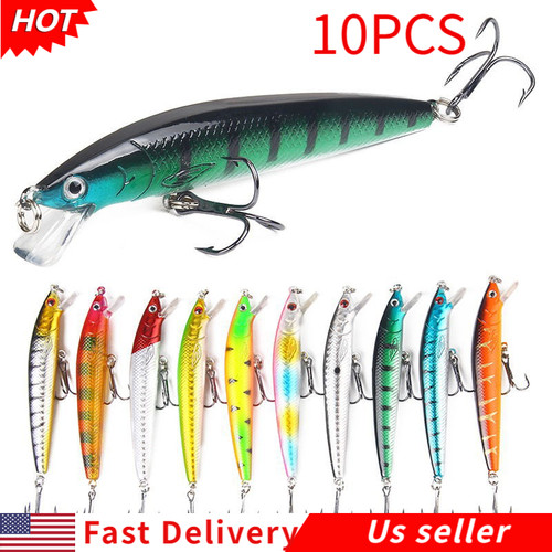 Pcs fishing lures minnow - 10,