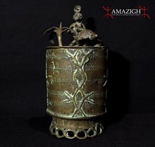 Vecchio Contenitore Ashanti - Cacciatore, Tartaruga e Palma - Ghana