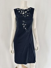 La Perla Dress Vintage Cocktail Black Embroidery Off Cut Laser Net Size IT 42-S