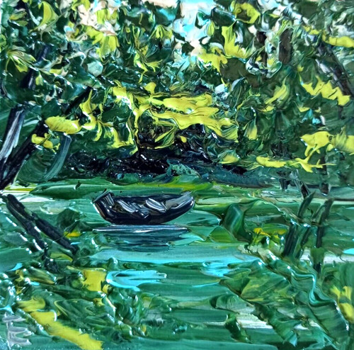 Dipinto olio originale fiume - olio,