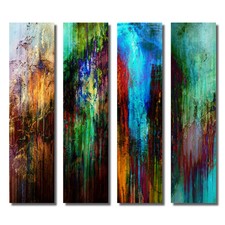 4 QUADRI su METALLO moderni astratti 3d decorazione quadri da parete XXL grandi soggiorno