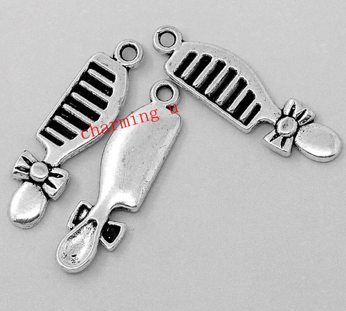 8pz charms ciondoli pettine - 8pz,