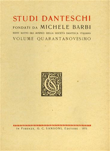 Studi danteschi vol - -,
