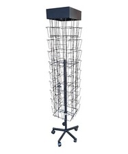 Espositore Girevole Per Biglietti Augurali Nero Con 72 Tasche