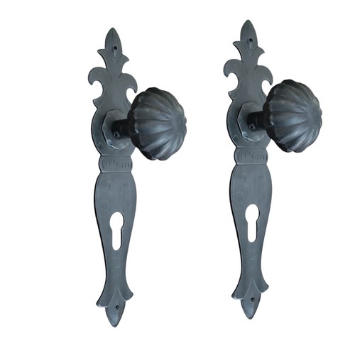Maniglia con placca ferro - con,