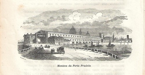 Stampa antica mantova veduta - stampa,