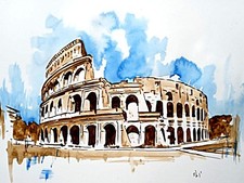 Acuerello originale dipinto a