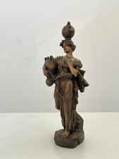 Francesco De Matteis (1852-1917) - Scultura, Donna con anfore di vino - 57 cm