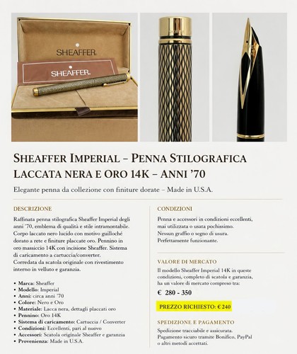 Penna stilografica sheaffer - stilografica,