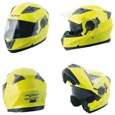 Casco Modulare Apribile Moto Touring Sport Visiera Parasole Giallo Fluo