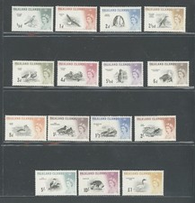 1960-66 FALKLAND ISLANDS - Stanley Gibbons n. 193/207 - Birds and Effigy of Eliz