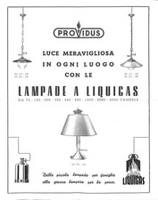 BIFOGLIO PUBBLICITARIO Providus. Lampade a liquigas