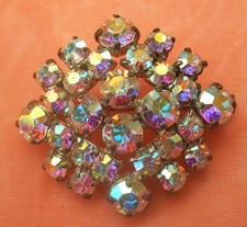 vintage Broche Pavage de Strass aurora borealis