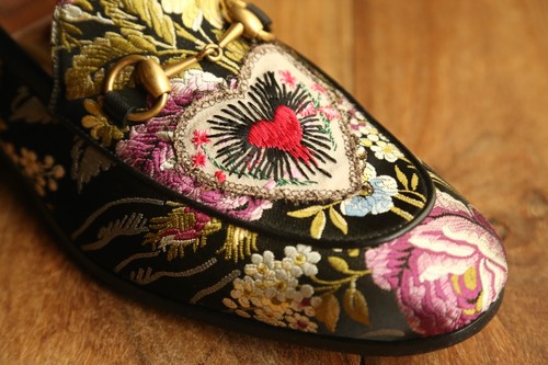 Mocassini gucci neri floreali - neri,