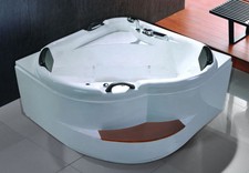 VASCHE VASCA IDROMASSAGGIO ANGOLARE BAGNO 140X140 FULL OPTI CON DOCCIA + POMPA