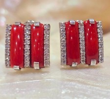 Orecchini In Corallo E Zirconi