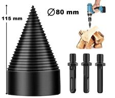 VITE CONICA A CUNEO SPACCALEGNA DIAM. 80 mm 3 ATTACCHI X TRAPANO SDS ED ESAGON.