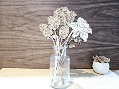 Steli fiori legno - in,