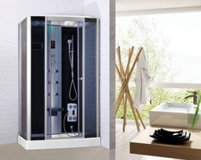 CABINA Doccia Idromassaggio 120X80 BLUETOOTH - VASCA PC TOUCH CROMOTERAPIA OZONO