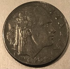 20 CENTESIMI 1943 LIRE ITALIA REGNO VITTORIO EMANUELE III XXI IMPERO 