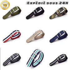 Bracelet  Montre NATO 20mm 22mm - Tissu Militaire Sport  - Nylon Résistant