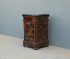 Basamento colonna mobile ad un'anta impiallacciato in noce, fine '800 - H 122 cm