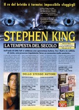 La tempesta del secolo di Stephen King pagina promozionale su giornale librario