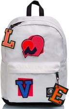 Zaino Invicta Carlson Plain Patch bianco in nylon da scuola viaggio tempo libero