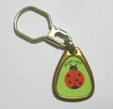 Vecchio Portachiavi metallico anni '80 COCCINELLA LADYBAG LUCK (old keyring) 19