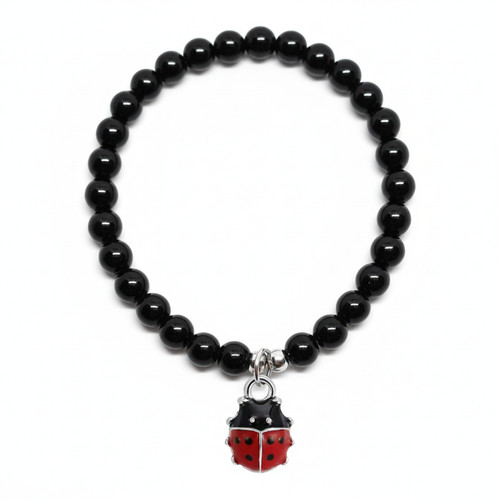 Bracciale con coccinella rossa - bracciale,