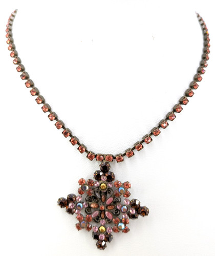 Collana croce sorrelli rosa - collana,